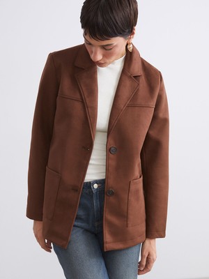 Lc Waikiki Yeni Sezon Süet Görünümlü Kadın Blazer Ceket