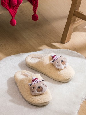 Lc Waikiki Yeni Sezon Ayı Figürlü Pelüş Kadın Ev Terliği