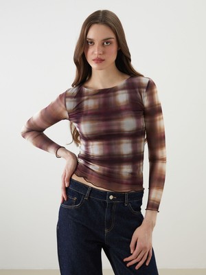 Lc Waikiki Yeni Sezon Bisiklet Yaka Ekose Kadın Body