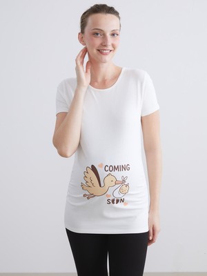 Lc Waikiki Yeni Sezon Bisiklet Yaka Baskılı Kadın Tişört