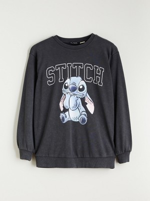 Lc Waikiki Yeni Sezon Stitch Baskılı Oversize Kadın Sweatshirt