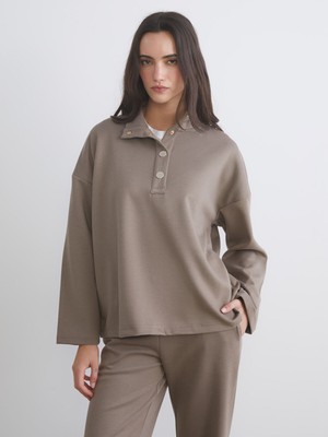 Lc Waikiki Yeni Sezon Dik Yaka Oversize Kadın Sweatshirt