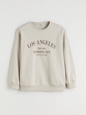 Lc Waikiki Yeni Sezon Los Angeles Baskılı Oversize Kadın Kalın Sweatshirt