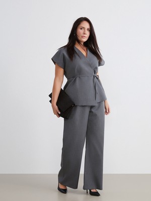 Lc Waikiki Yeni Sezon Büyük Beden Loose Fit Kadın Pileli Pantolon