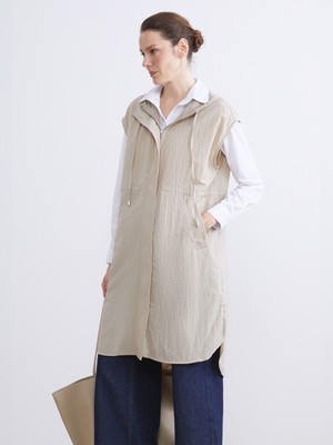 Lc Waikiki Yeni Sezon Kapüşonlu Poplin Oversize Kadın Yelek