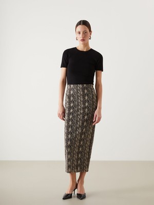 Lc Waikiki Yeni Sezon Ekstra Dar Fit Desenli Kadın Etek