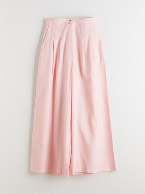 Lc Waikiki Yeni Sezon Keten Görünümlü Kadın Pileli Pantolon