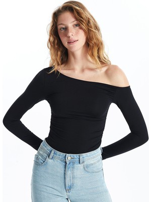 Lc Waikiki Yeni Sezon Kayık Yaka Büzgülü Interlok Kadın Bluz