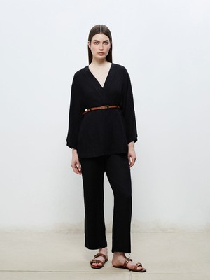 Lc Waikiki Yeni Sezon Beli Lastikli Keten Görünümlü Kadın Pantolon