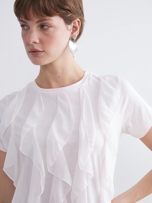 Lc Waikiki Yeni Sezon Bisiklet Yaka Fırfırlı Bluz