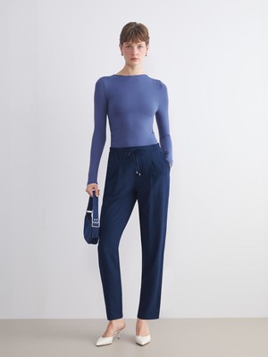 Lc Waikiki Yeni Sezon Beli Lastikli Havuç Kesim Kadın Pileli Pantolon