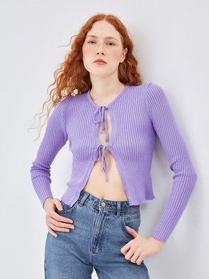 Lc Waikiki Yeni Sezon Bağlamalı Yaka Kadın Triko Hırka