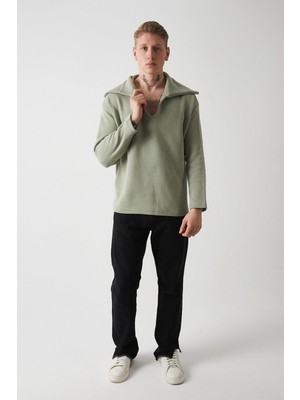 R-5850 Yaka Detaylı Örme Sweat