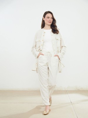 Lc Waikiki Yeni Sezon Beli Lastikli Keten Karışımlı Kadın Pantolon