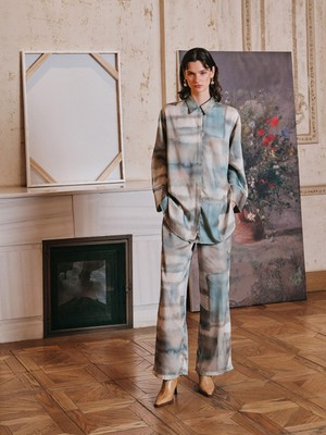 Lc Waikiki Yeni Sezon Beli Lastikli Batik Desenli Kadın Pantolon