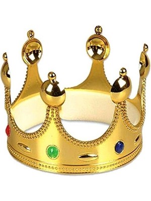 Plastik Kral Tacı Altın Renk Yetişkin Boy 55 cm
