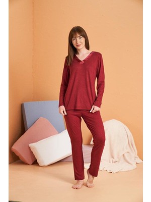 Pjs Kadın Bordo Pijama Takımı 28091