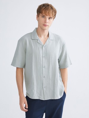 Lc Waikiki Yeni Sezon Rahat Kalıp Resort Yaka Kısa Kollu Müslin Erkek Gömlek