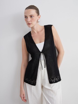 Lc Waikiki Yeni Sezon V Yaka Ajurlu Kadın Triko Yelek