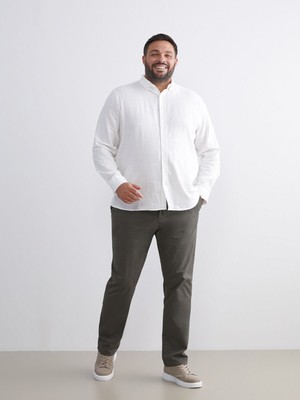 Lc Waikiki Gabardin Erkek Chino Pantolon Büyük Beden Standart Kalıp  Haki Renk