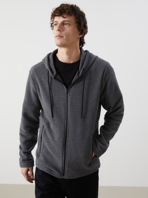 Lc Waikiki Yeni Sezon Kapüşonlu Uzun Kollu Polar Erkek Fermuarlı Sweatshirt