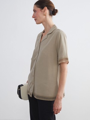 Lc Waikiki Yeni Sezon Keten Karışımlı Kadın Gömlek