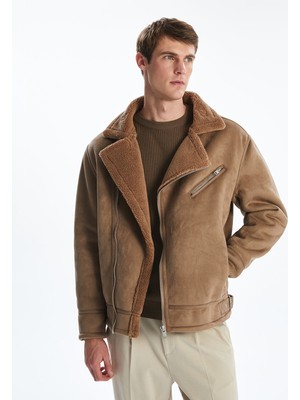 Lc Waikiki Yeni Sezon Standart Kalıp Gömlek Yaka Süet Erkek Mont