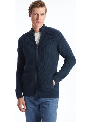 Lc Waikiki Yeni Sezon Büyük Beden Standart Kalıp Dik Yaka Erkek Triko Hırka