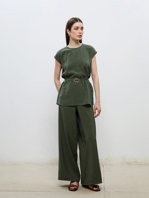 Lc Waikiki Yeni Sezon Beli Lastikli Geniş Paça Kadın Pantolon