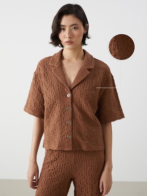 Lc Waikiki Yeni Sezon Loose Fit Dokulu Kadın Gömlek