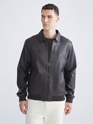 Lc Waikiki Yeni Sezon Standart Kalıp Erkek Deri Görünümlü Mont