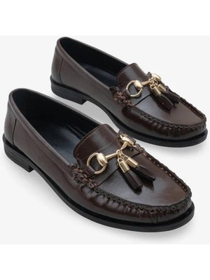 Kadın Püskül ve Toka Detaylı Loafer 4058