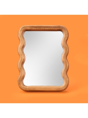 Evidea Bath Kahverengi Wavy Ayna 22,5 cm Düz Tema ile Suya Dayanıklı Modern Tasarım