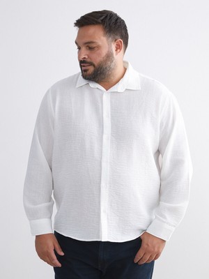 Lc Waikiki Yeni Sezon Büyük Beden Basic Erkek Gömlek