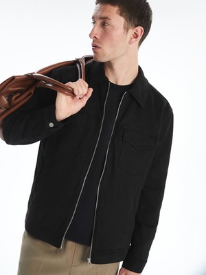 Lc Waikiki Yeni Sezon Slim Fit Gömlek Yaka Süet Erkek Mont