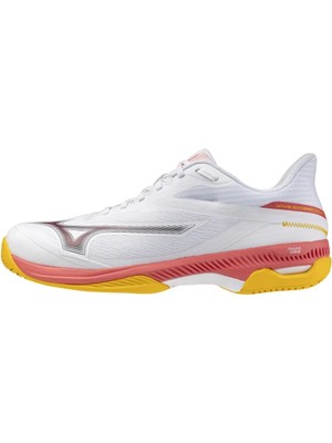 Mizuno Wave Exceed Court Ac Beyaz / Pembe Erkek Tenis Ayakkabısı Nefes Alabilir ve Hafif Tasarım