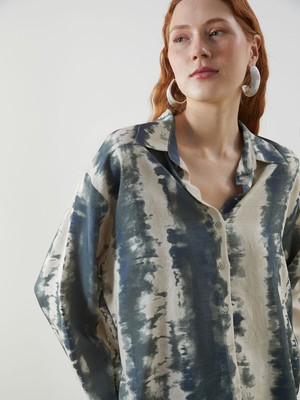 Lc Waikiki Yeni Sezon Desenli Oversize Müslin Kadın Gömlek