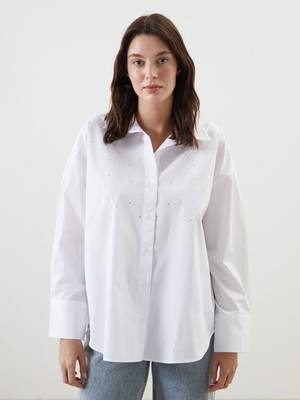 Lc Waikiki Yeni Sezon Taşlı Oversize Kadın Gömlek