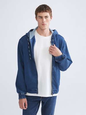 Lc Waikiki Yeni Sezon Rahat Kalıp Kapüşonlu Erkek Jean Ceket