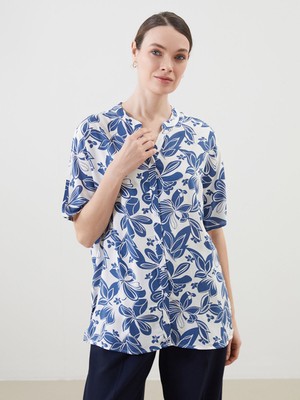 Lc Waikiki Yeni Sezon Kaçık Yaka Çiçekli Kadın Gömlek