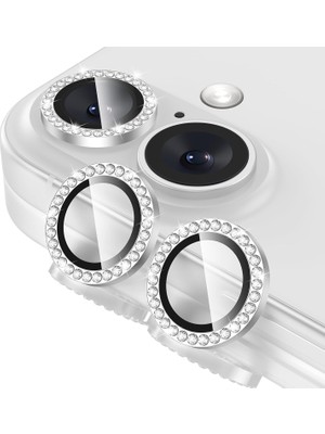 iPhone 17 Kılıf Parlak Taşlı Kamera Koruma Renkli Lens Koruyucu Temperli Cam