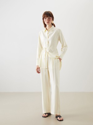 Lc Waikiki Yeni Sezon Beli Lastikli Kadın Pileli Pantolon