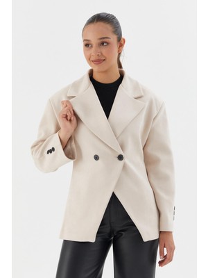 Kruvaze Kapama Süet Ceket Tas