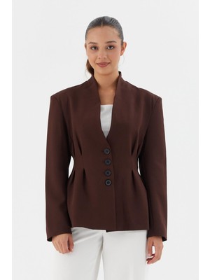 Beli Oturtmalı Ceket Kahve