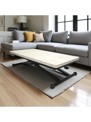 Home Üst Tabla Mdf Traverten Oval Köşe Alt Ayak Mekanizma Demir