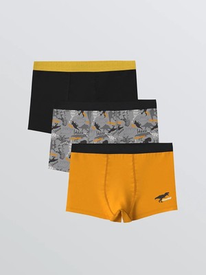 LC Waikiki Baskılı Erkek Çocuk Boxer 3'lü Geniş Paça Modeli %94 Pamuk 7-8 Yaş İçin Günlük Kullanım
