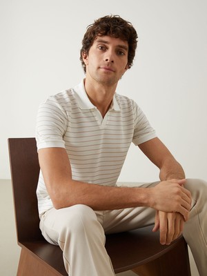 Lc Waikiki Yeni Sezon Polo Yaka Kısa Kollu Çizgili Erkek Tişört