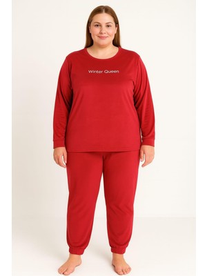 Pemilo Kadın 13214-2656 Büyük Beden Kadife Pijama Takımı
