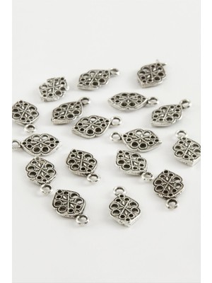 Ds-Derin Oval Çiçek Tesbih Püskül Aparatı 50 Gram-Gümüş Rengi