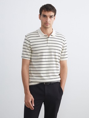 Lc Waikiki Yeni Sezon Polo Yaka Çizgili Penye Erkek Tişört
